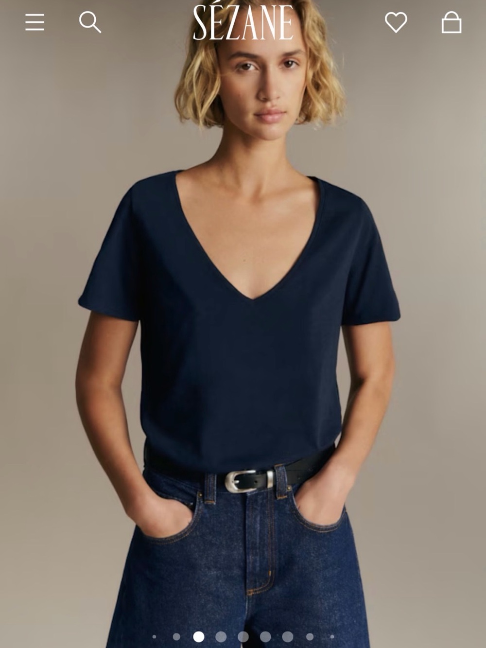 Sézane NWY Malcolm Tee in Navy Blue
